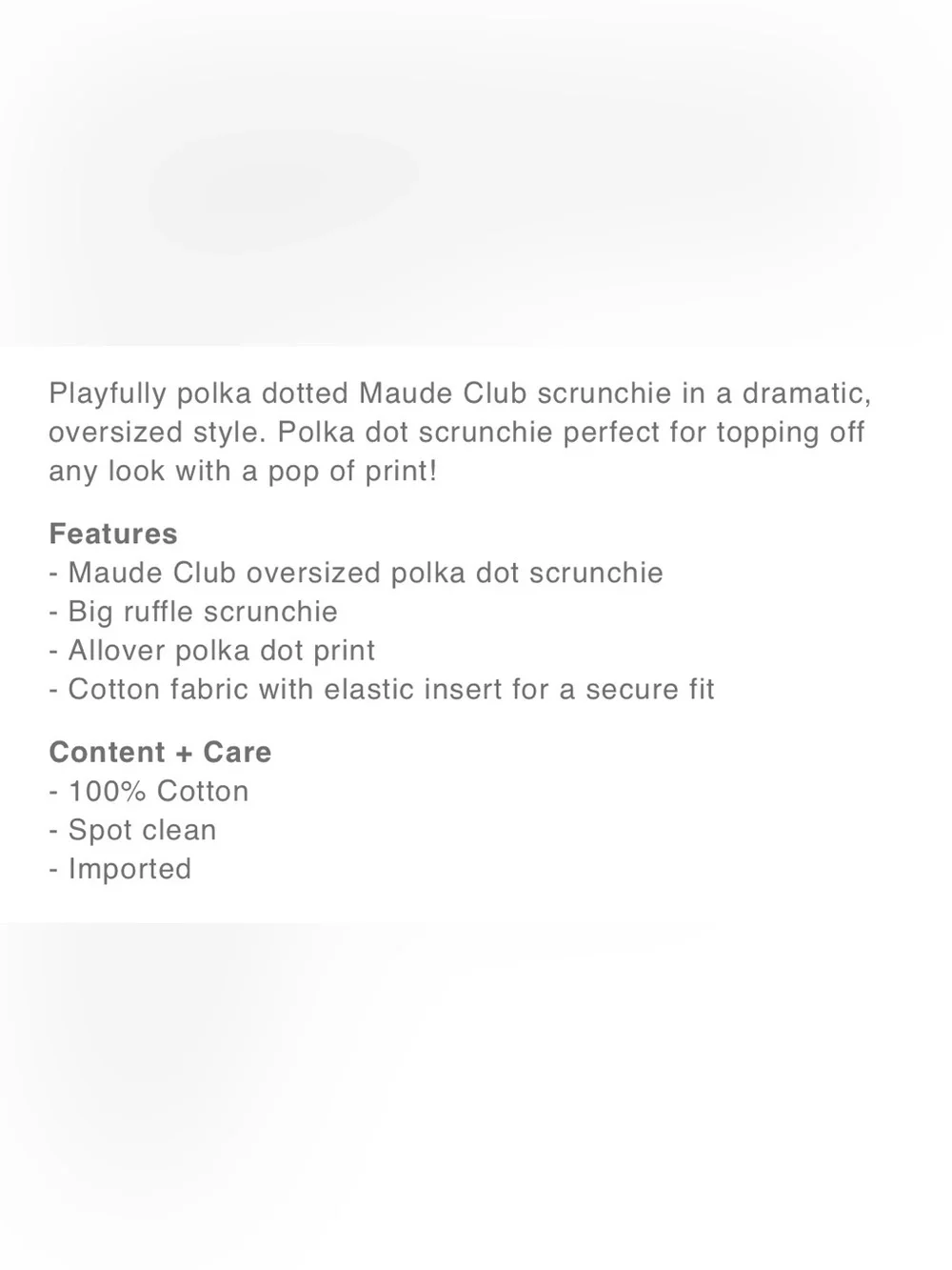 Maude Club (Urban Outfitters)—Oversized Giant Polka Dot Scrunchie, Navy